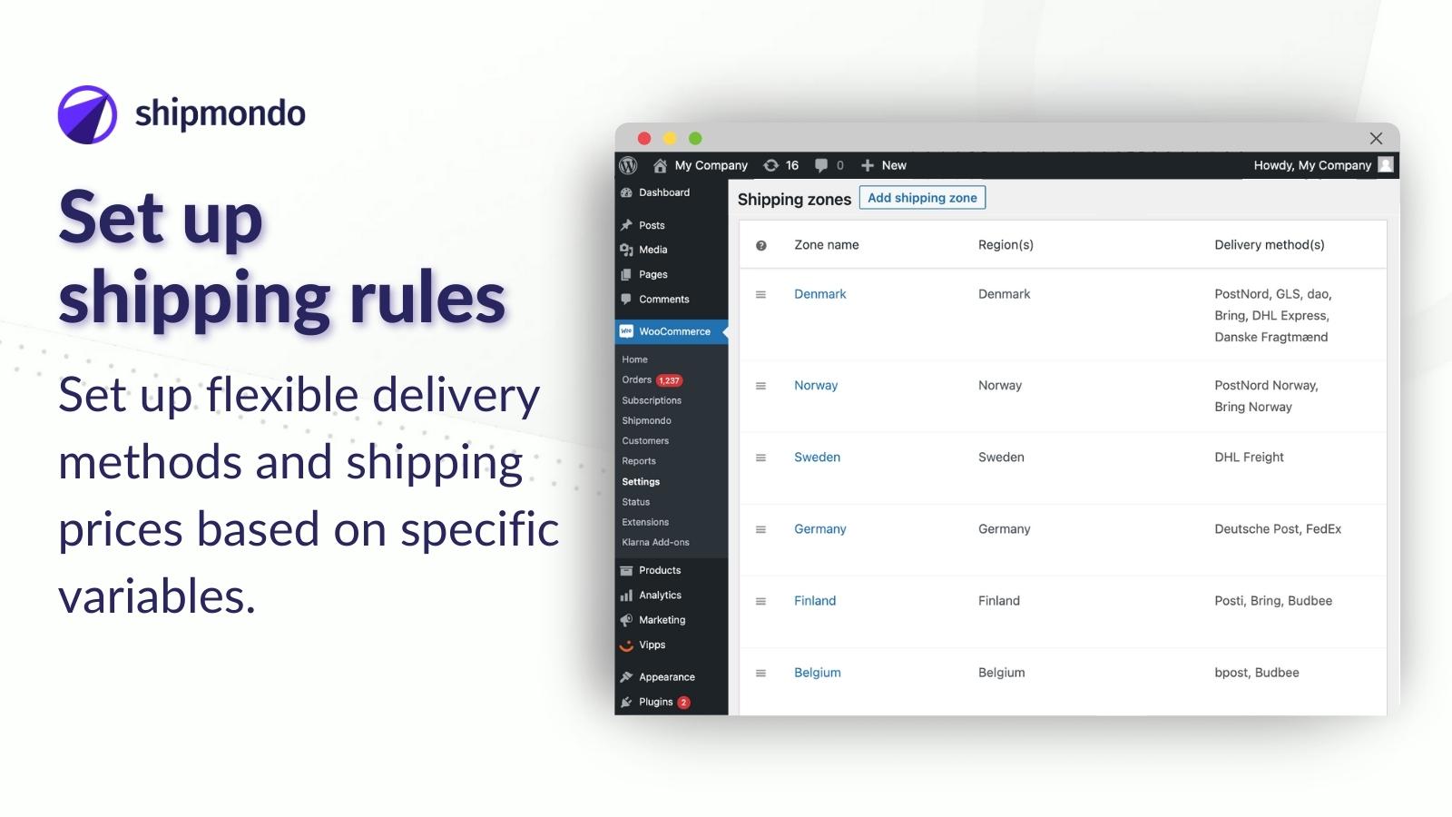 Determine shipping price based on order amount, order weight or number of items
