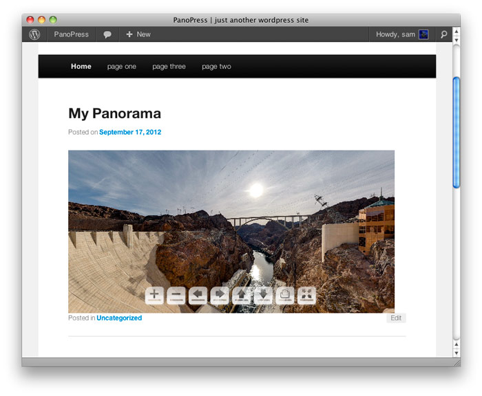 **Panorama Display** - Display your Panorama inline
