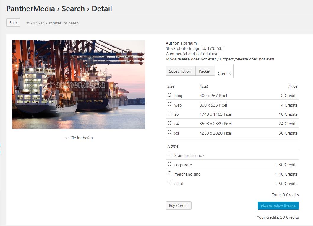 Media details page