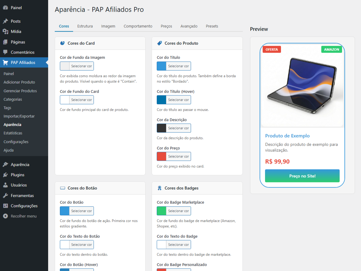 Template Builder - customize your layout with live preview