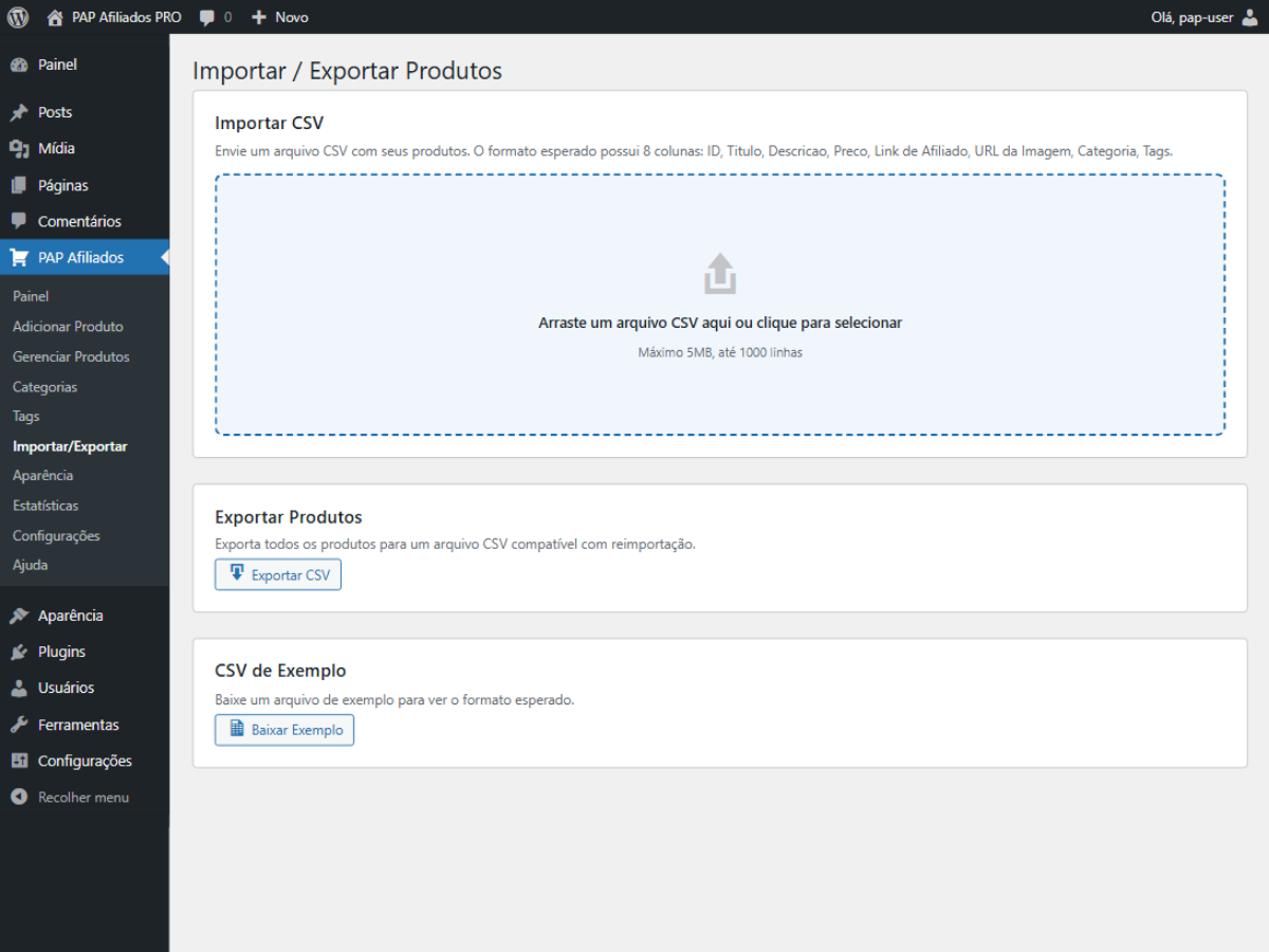 CSV Import/Export for bulk management