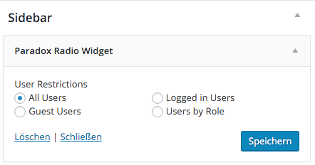 Widget Verwaltung