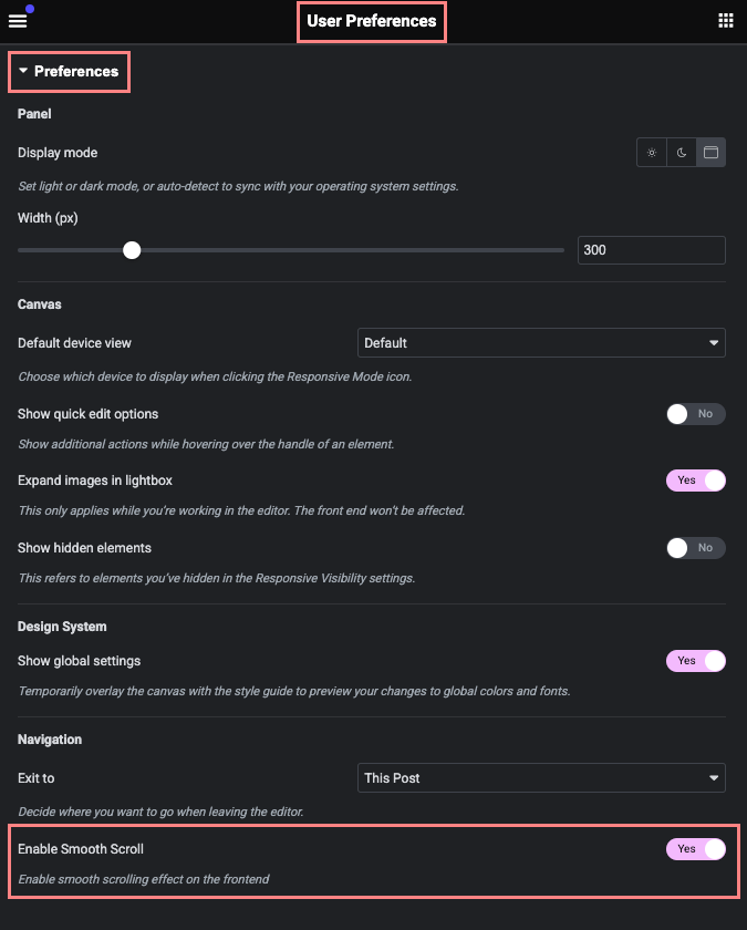 Enable Scroll smoother