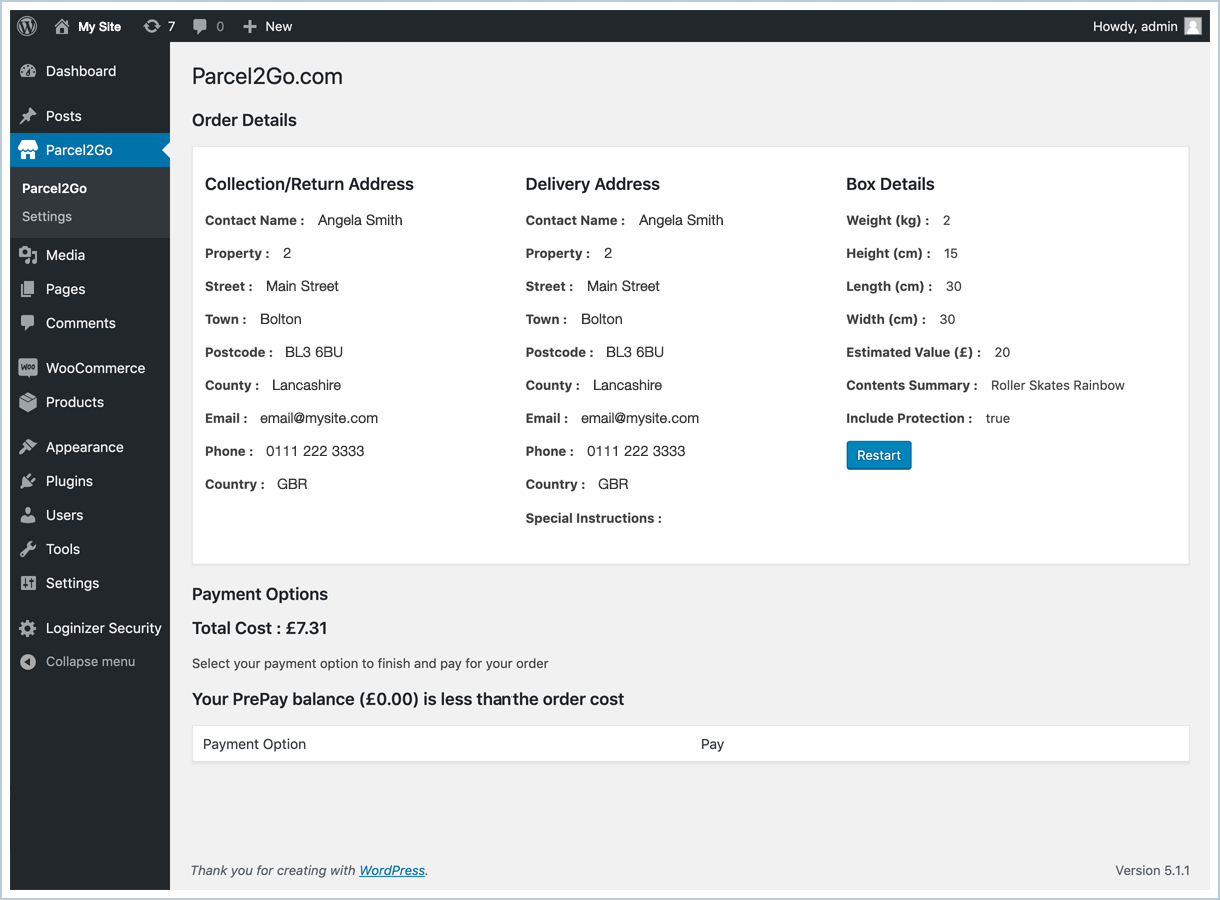 To start sending your parcels. Go to your orders on WooCommerce. Choose the order you want to send, orders that have been paid for will be marked as 'Processing'.