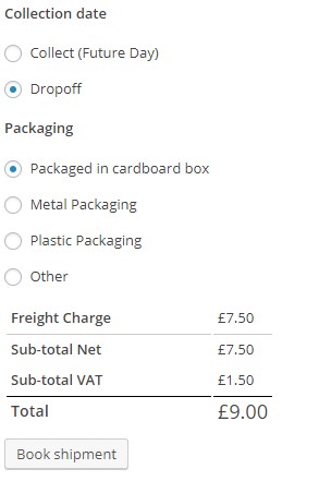 Select collection dates or drop your parcel off