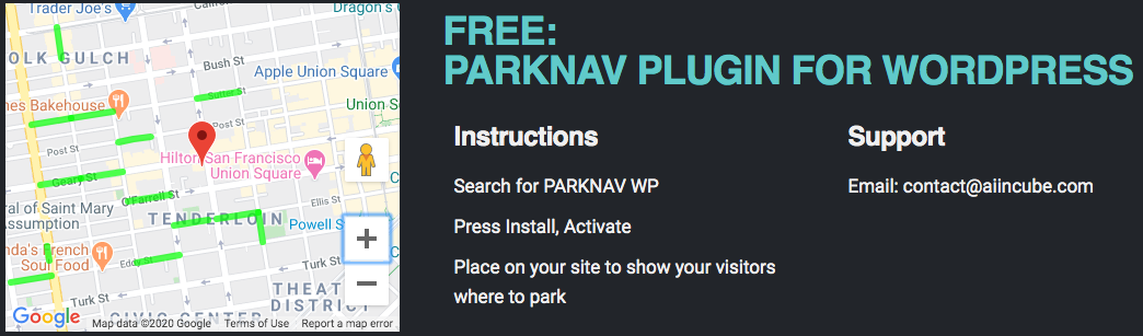 Parknav widget on the Ai Incube site