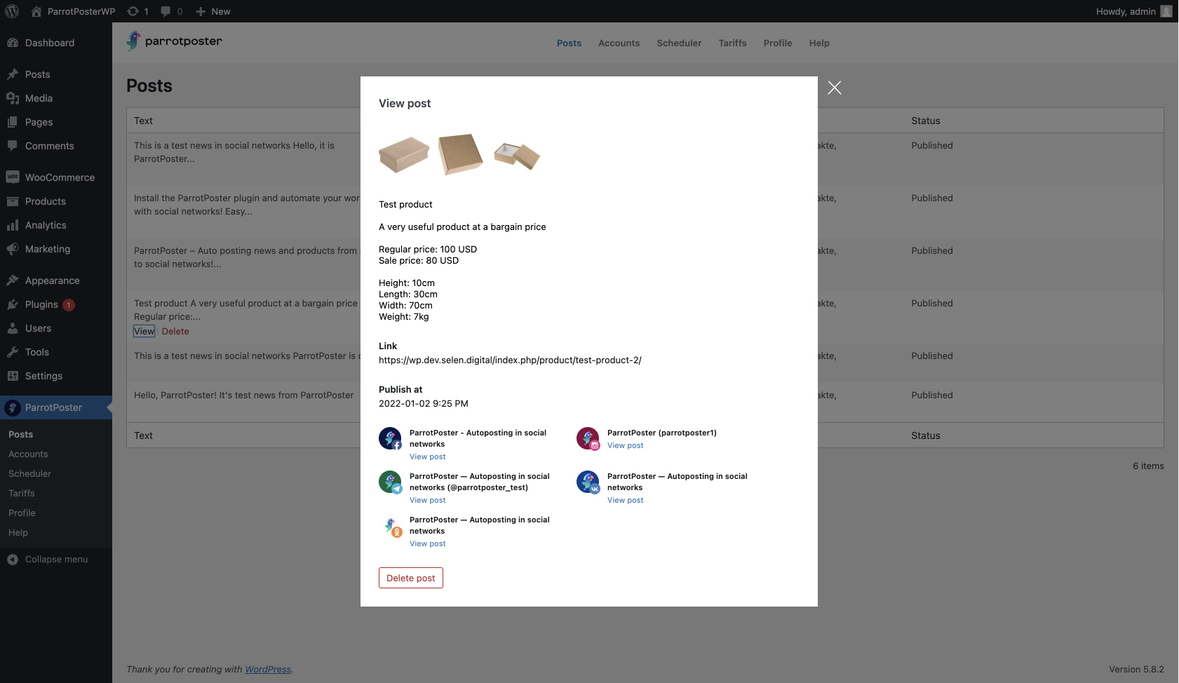 List of autoposting templates