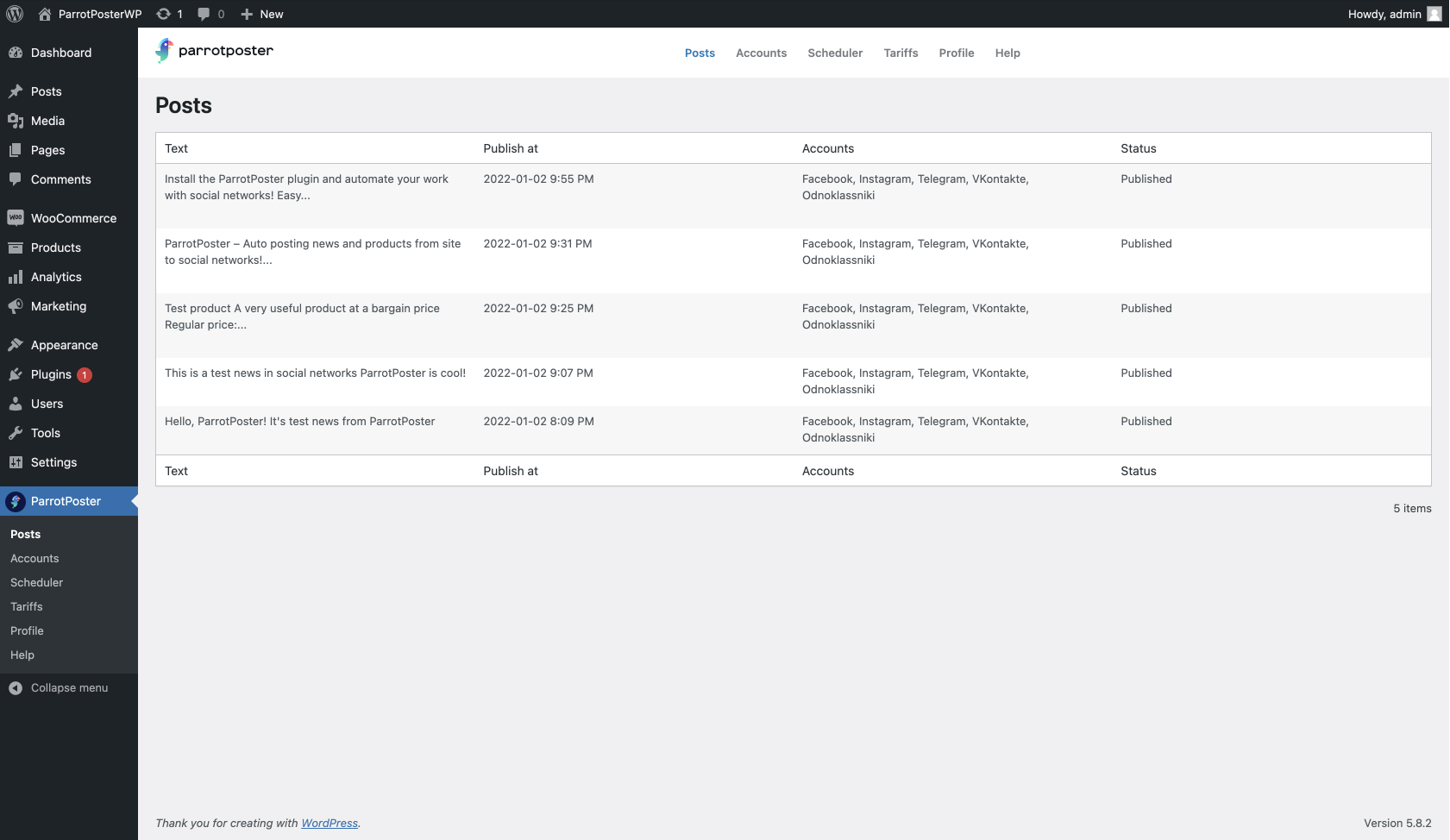 Create autoposting (link, tags, images, social networks)