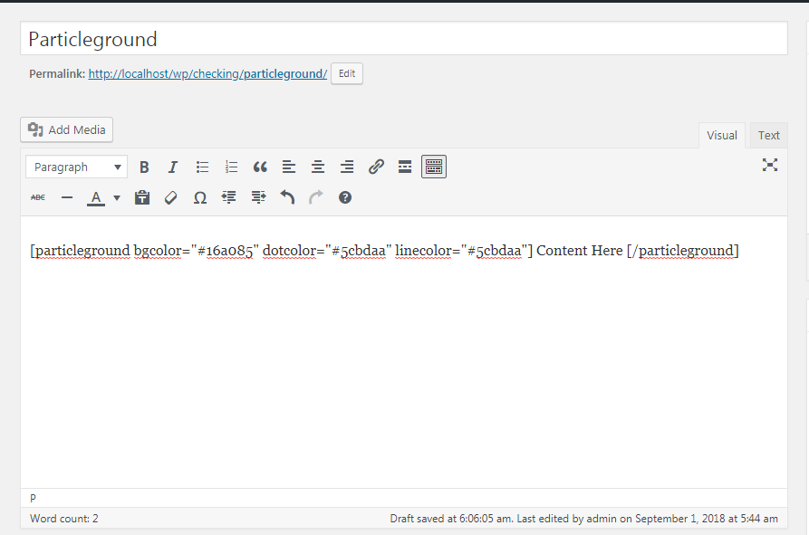 **Particle Background - Visibility** - Display content with Particle Background.