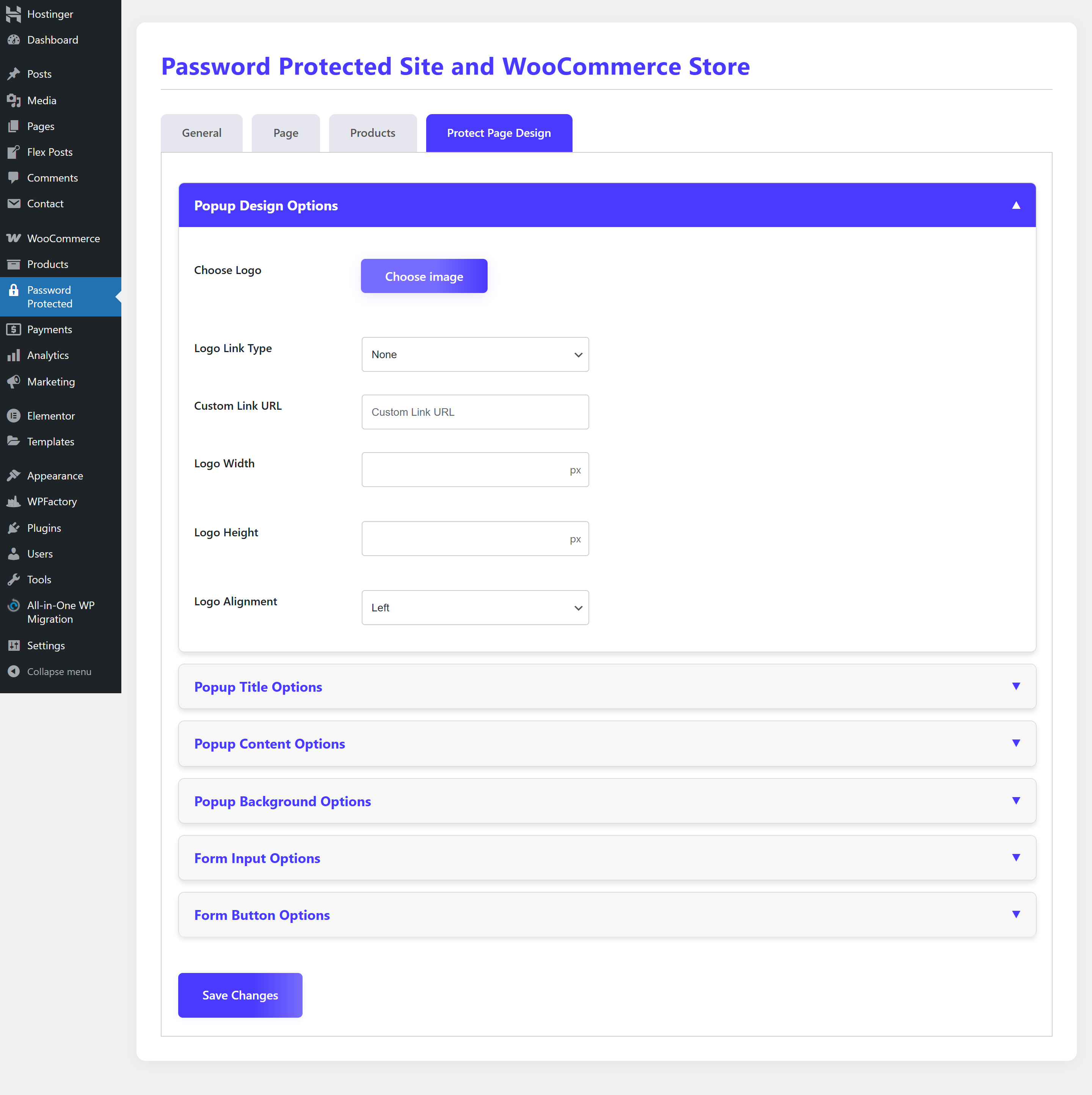 Protect Page Design