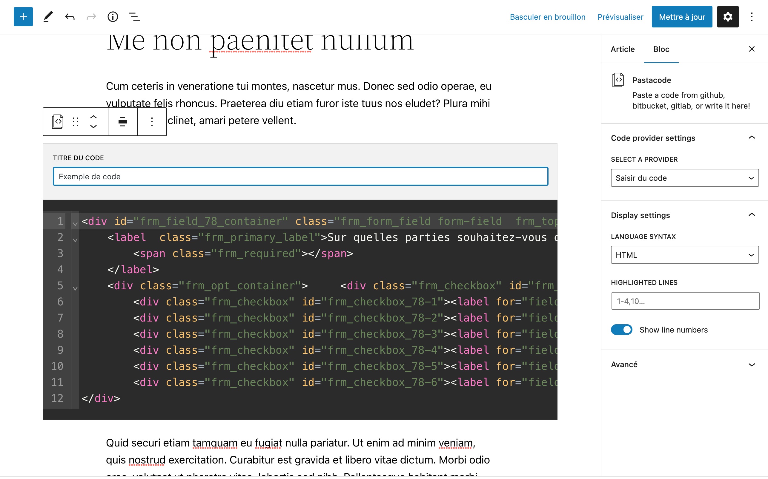 Edit your code with the Pastacode block