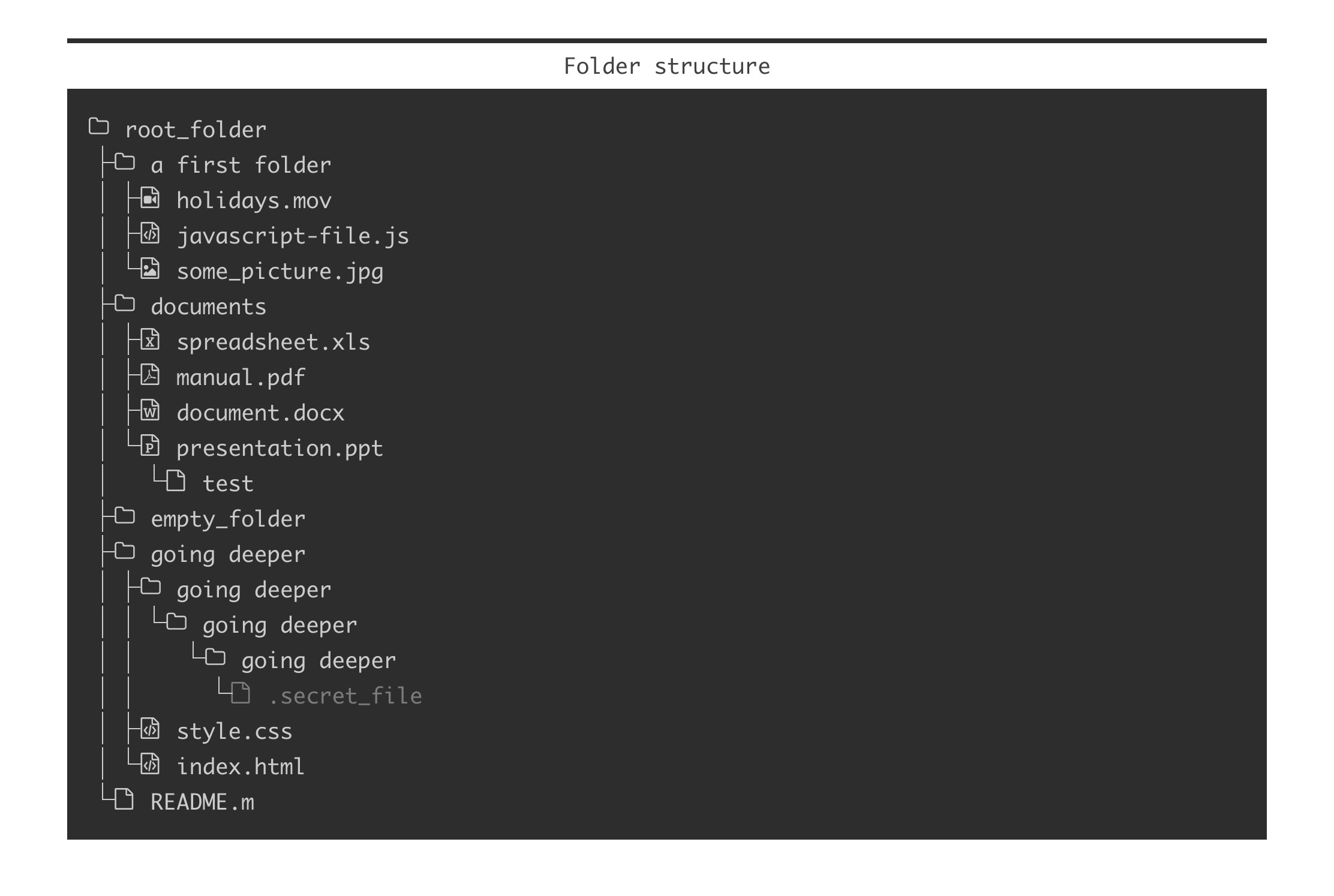 Here the Treeview lang, to share directory structure