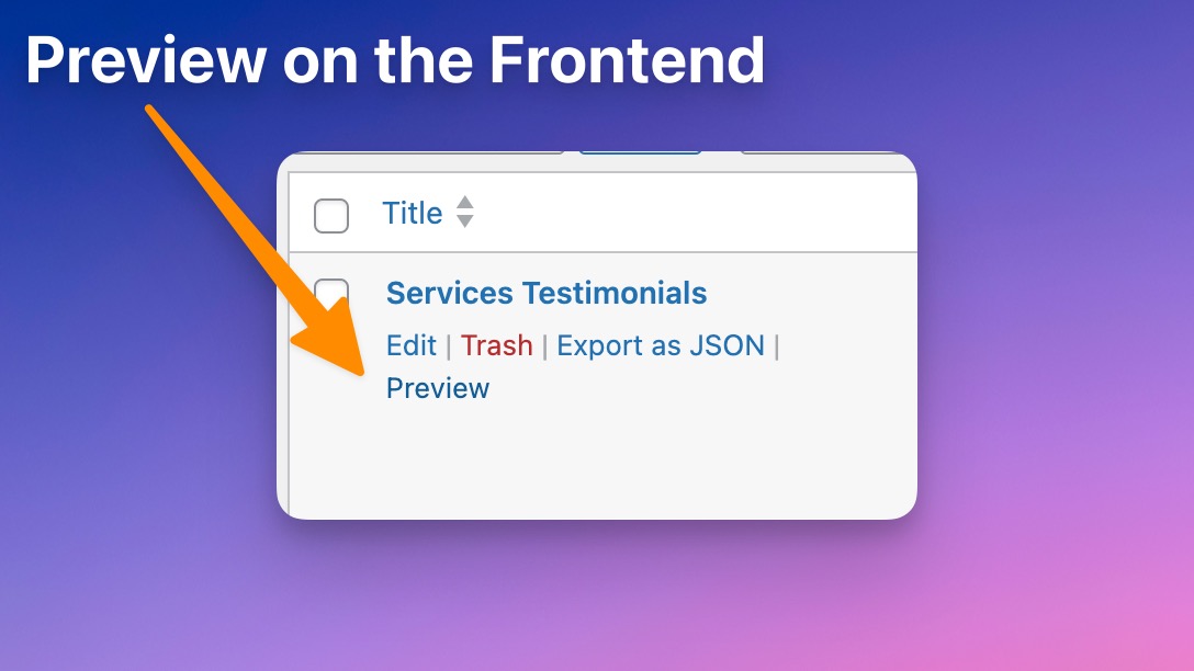 Preview a Pattern on the frontend.