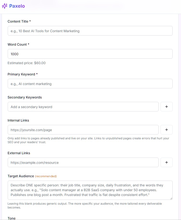 The Settings page where you enter your API key.