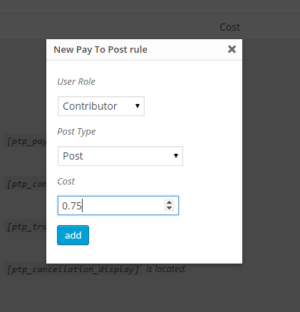 Adding or editing a new charging rule.