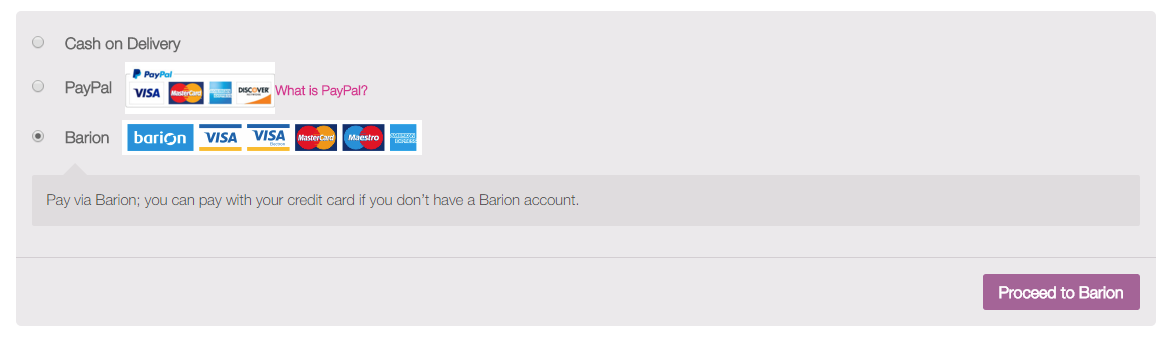 Barion as a payment method