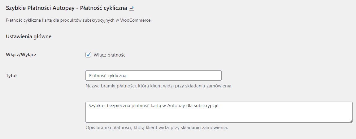 Wybór metody płatności po przekierowaniu do Autopay