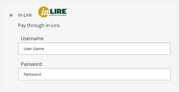 Normal checkout with in-Lire.