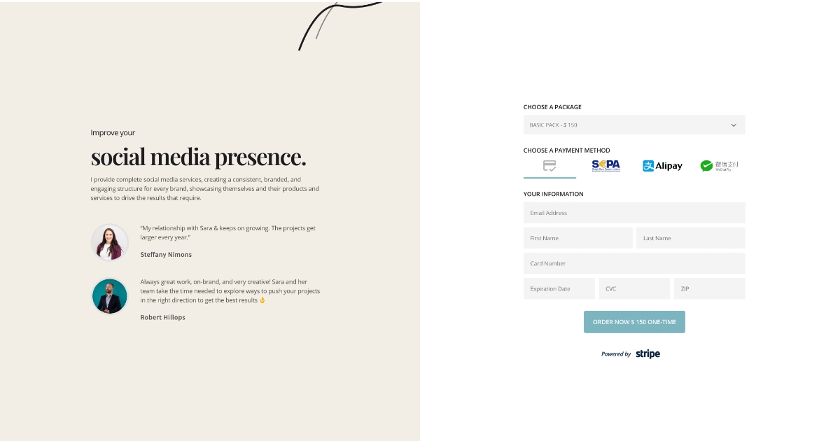 Freelancer Payment Page Template