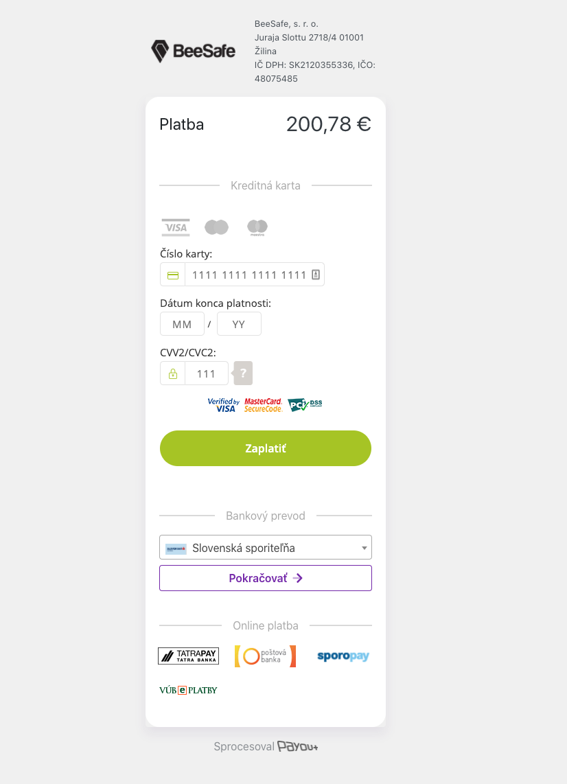 Rozhranie platobnej brány