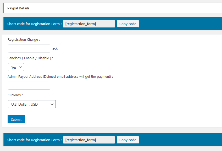 Admin Penal - Paypal Details