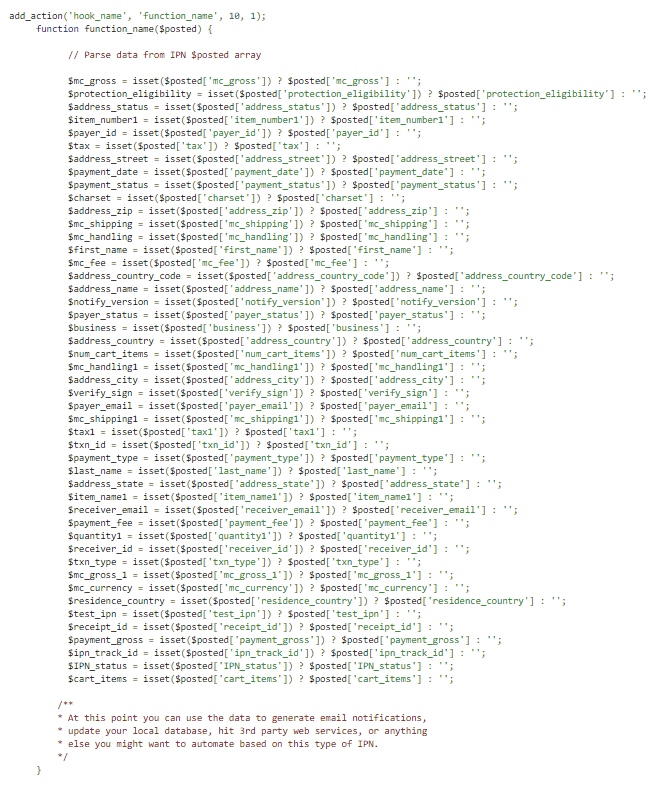 Hook function template for copy/paste into projects.