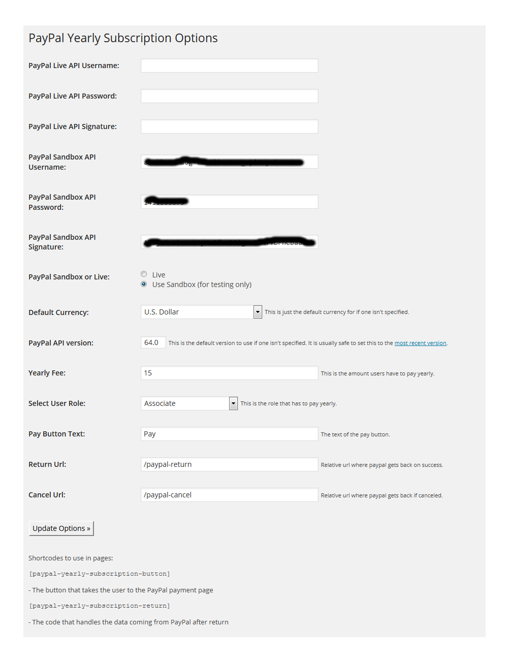 The settings page of the plugin