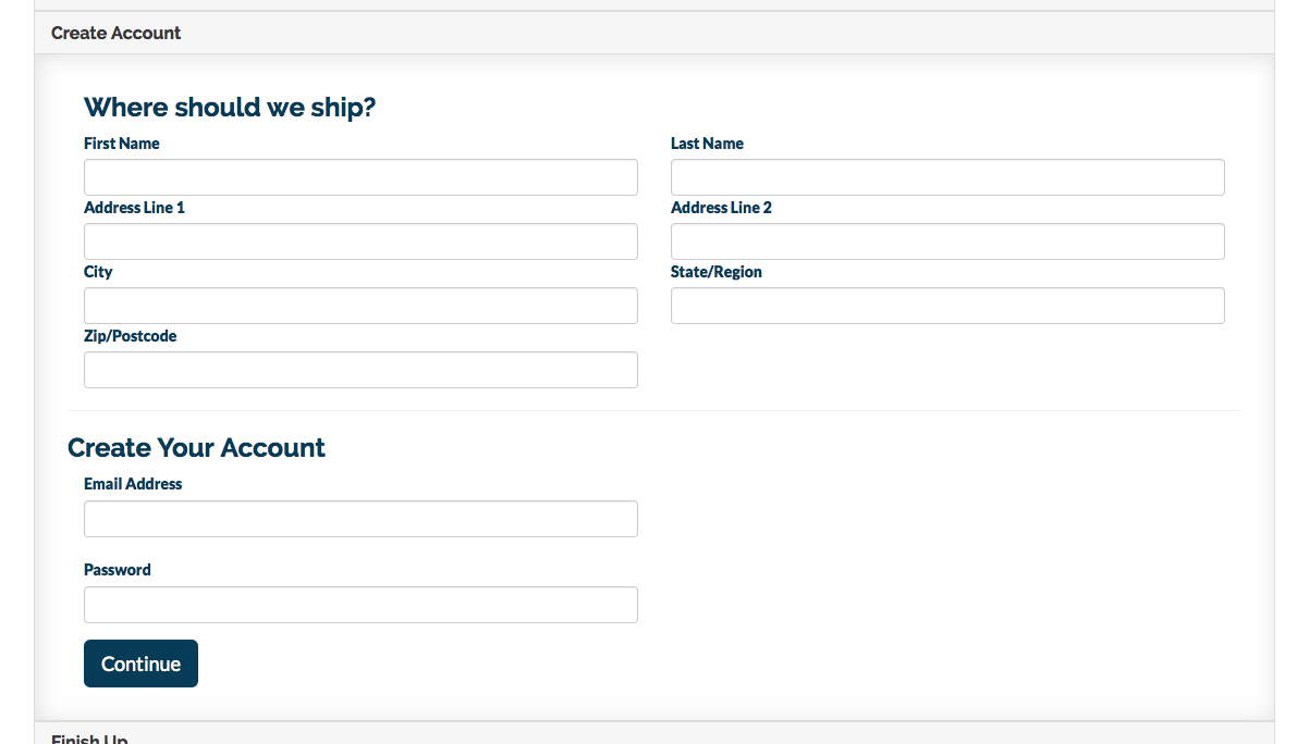 Collect shipping information and email address
