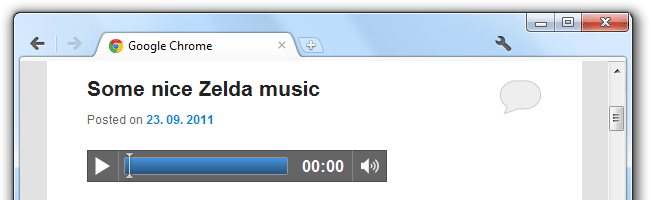 If the browser does not support HTML5 and/or MP3 format, Flash based player is used