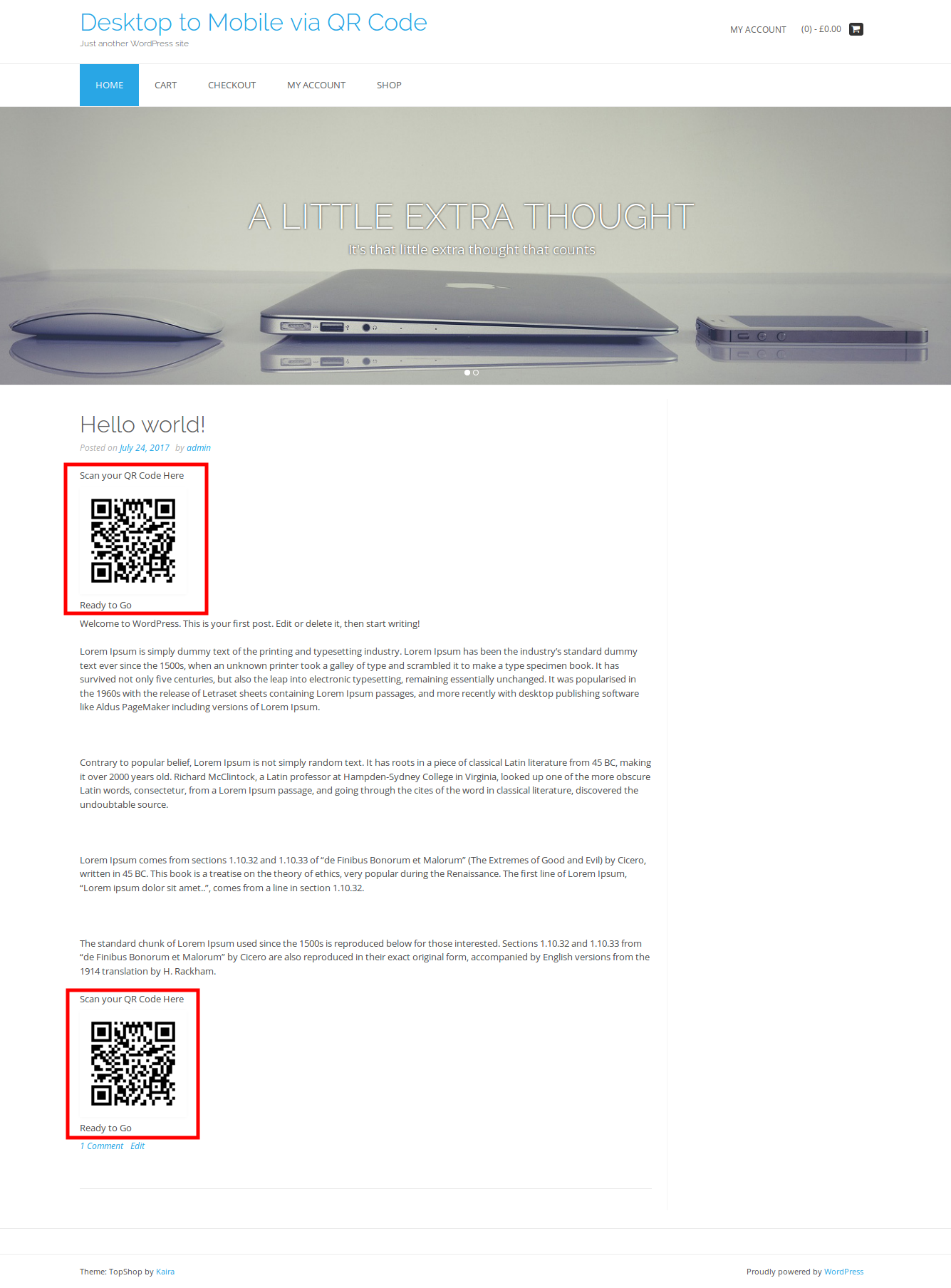 QR code is showing as according to position