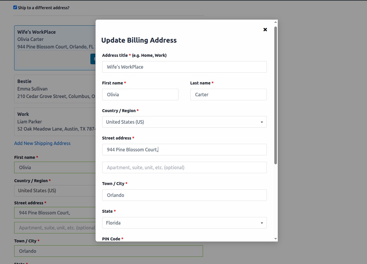 Address Deletion Confirmation Box