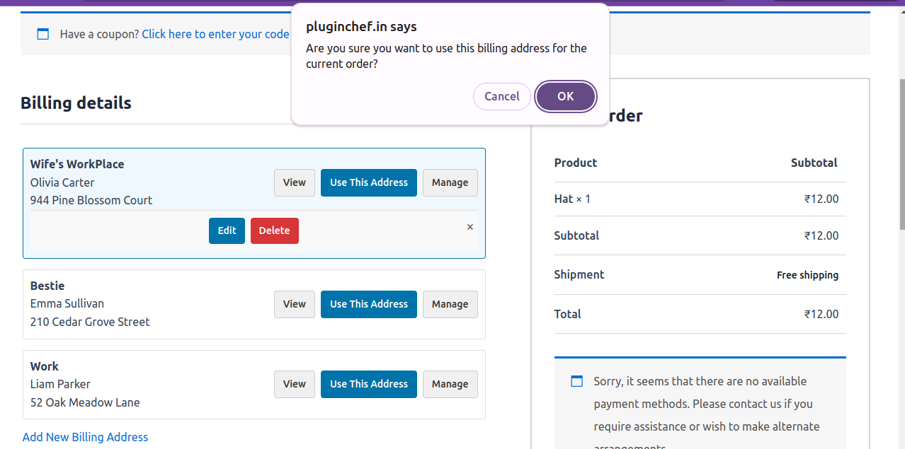 Full Address Details View