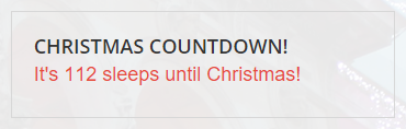 'Sleeps' Countdown