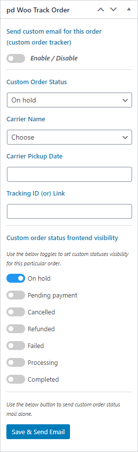 Woocommerce order page