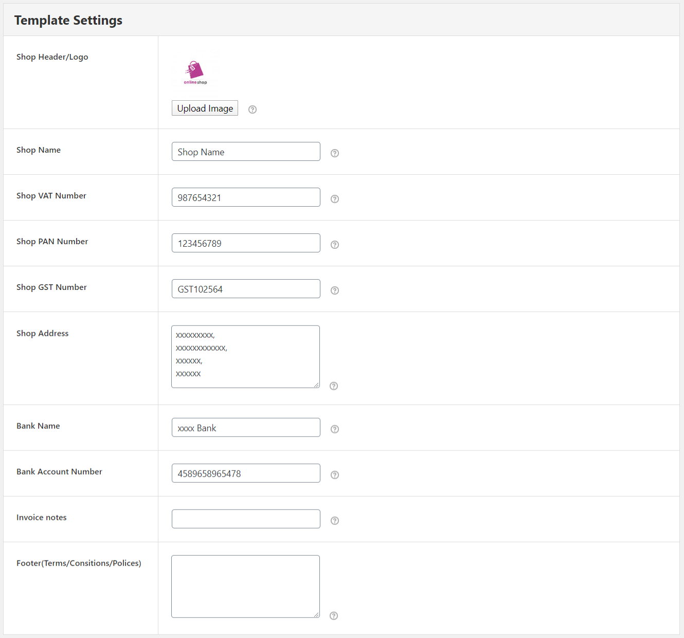 Simple invoice PDF