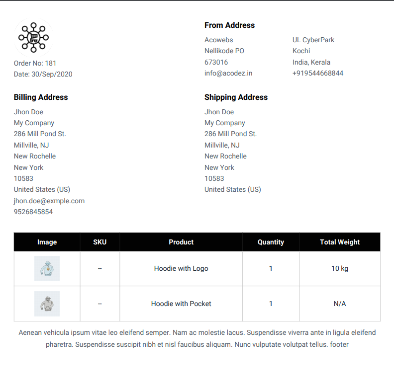 Invoice Settings