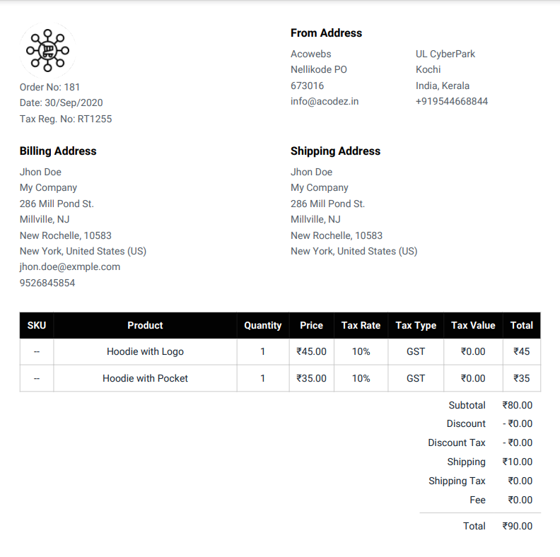 Delivery Note Settings