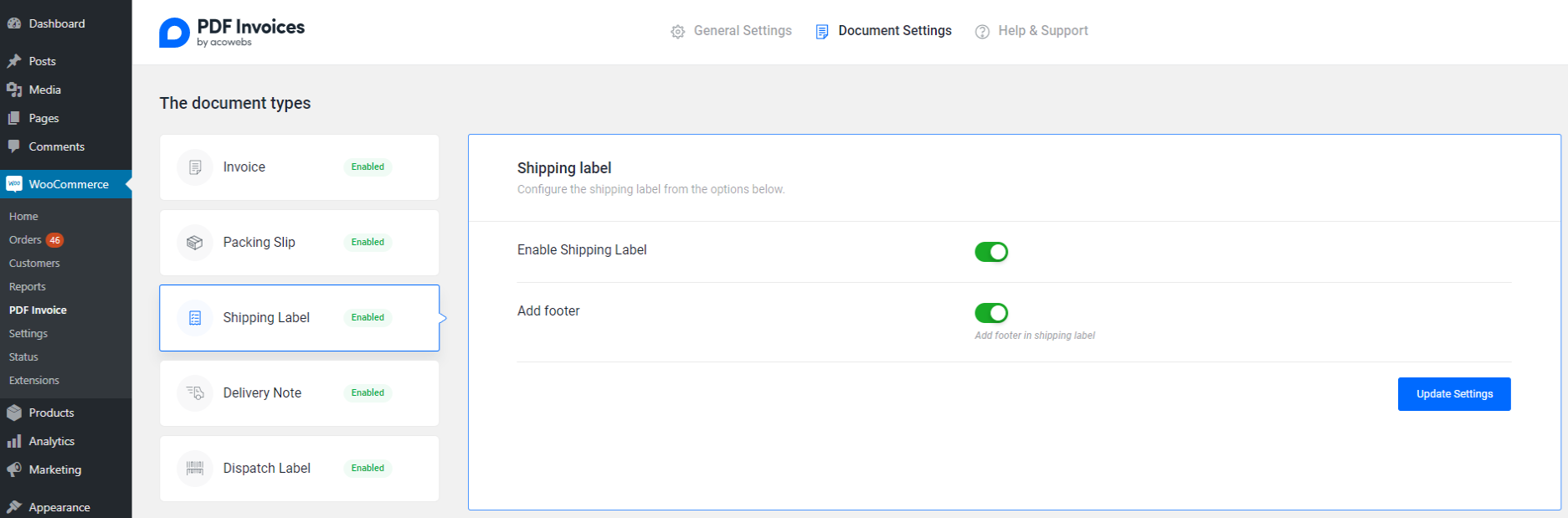 Invoice Customizer Panels