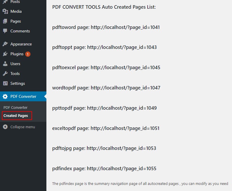 This is plugin autocreated listed page to your wordpress administrators