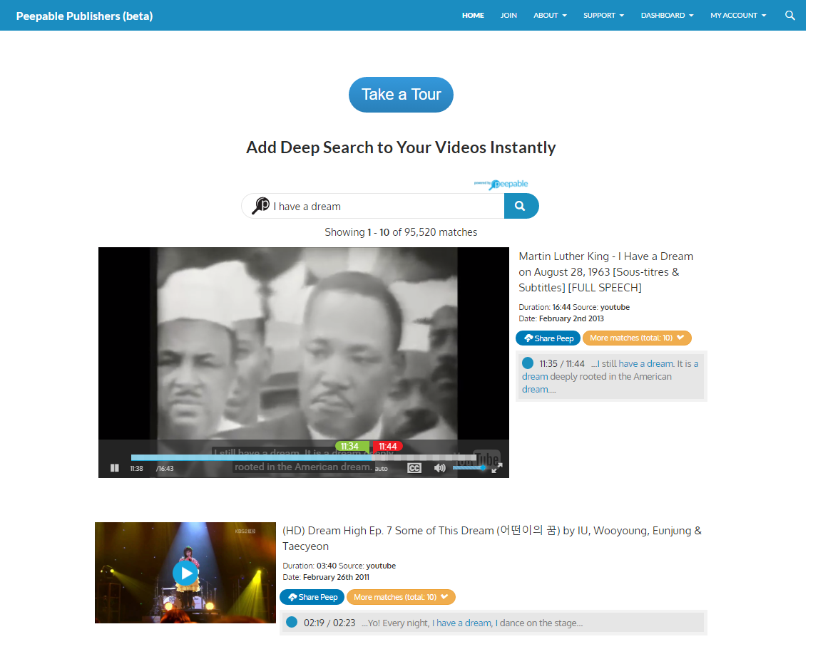 The Peepable media player with clipping tool. publishers_homepage_mediaplayer.png