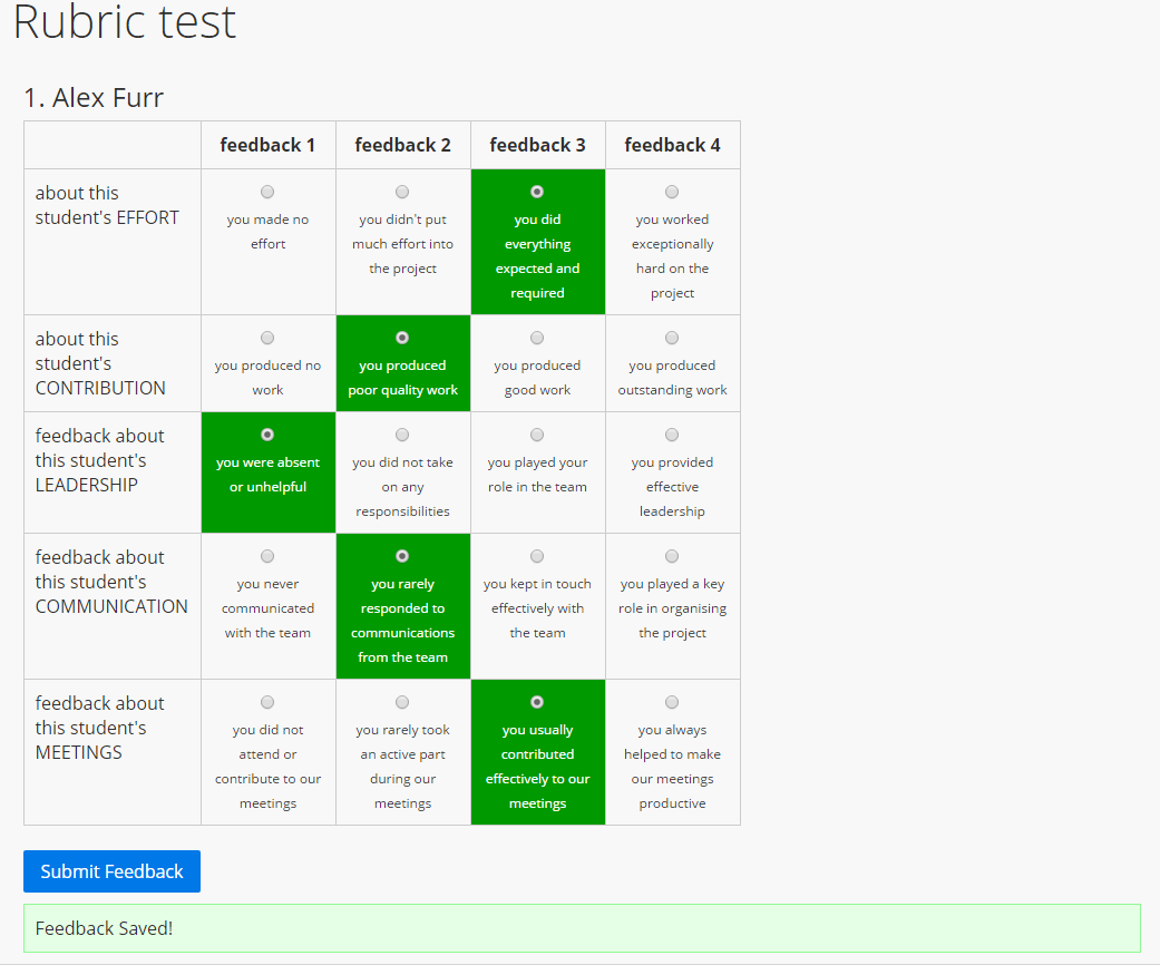 Criteria example