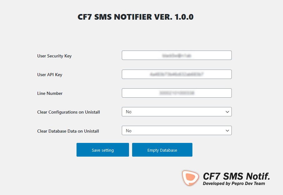 CF7 SMS Setting