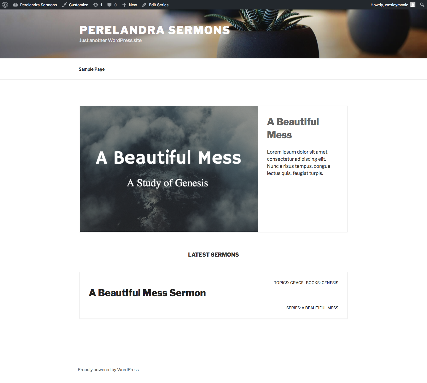 Series archive page