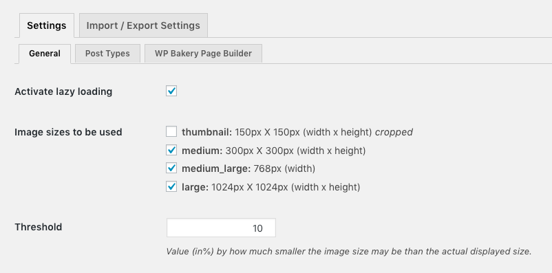 General plugin settings
