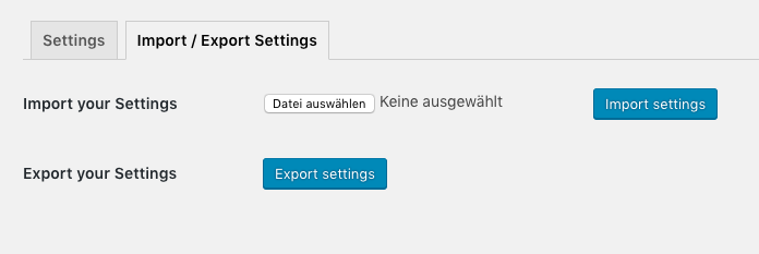Import / Export functionality