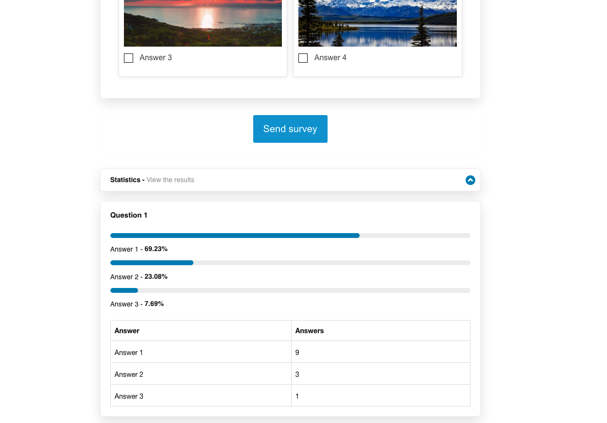 Create a new content, page, post and copy and paste short code in the table below