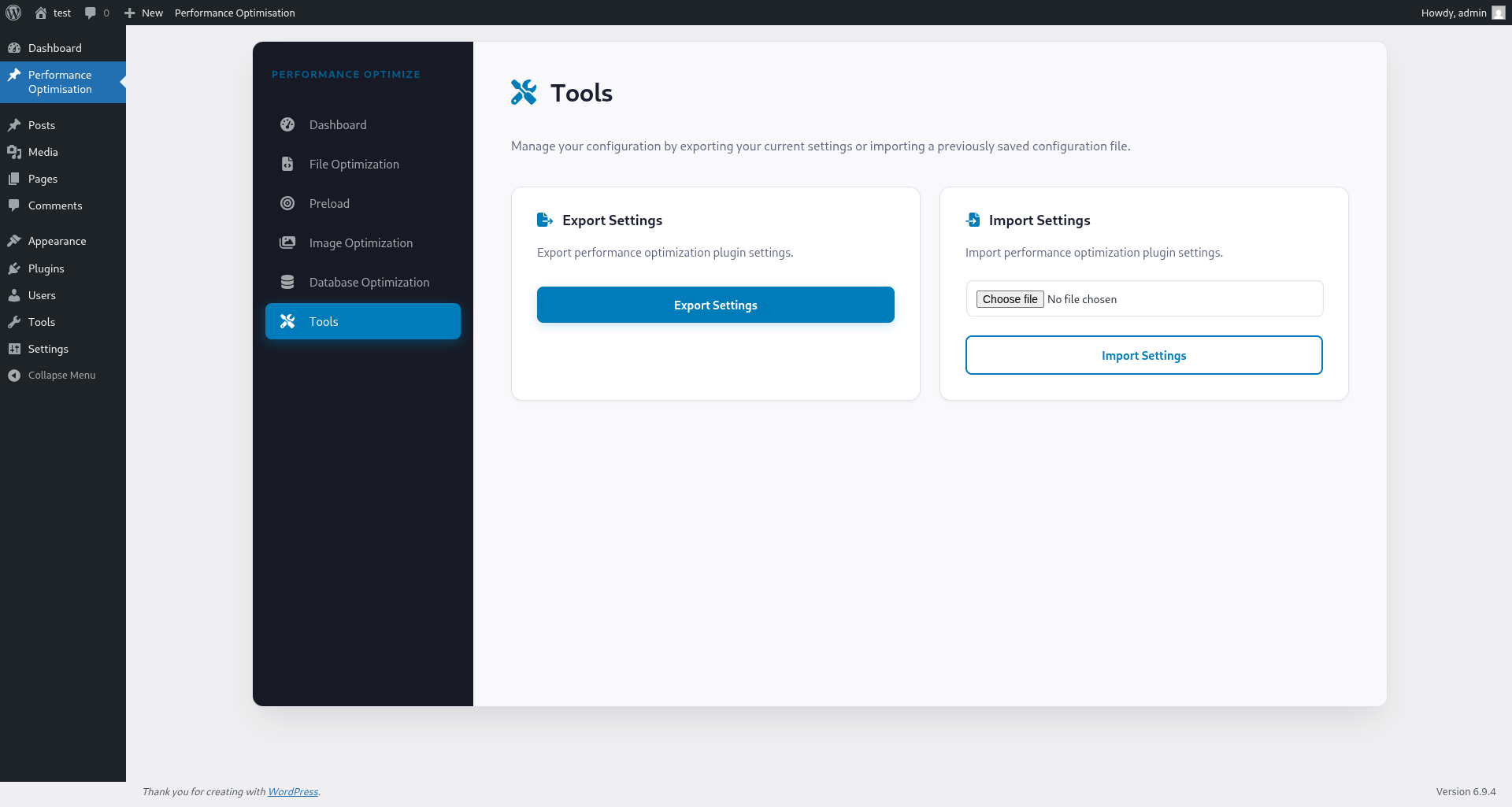 **Tools**: Simplified interface for exporting and importing your performance configurations across environments.