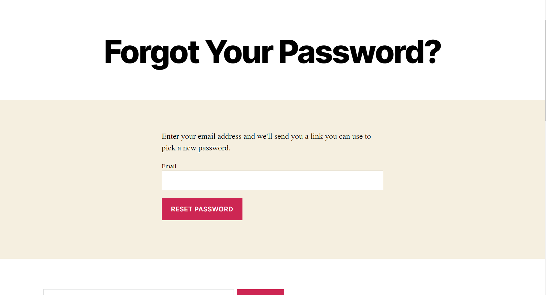Forgot your password Page