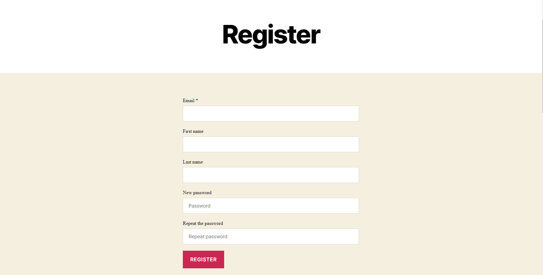 Register Page