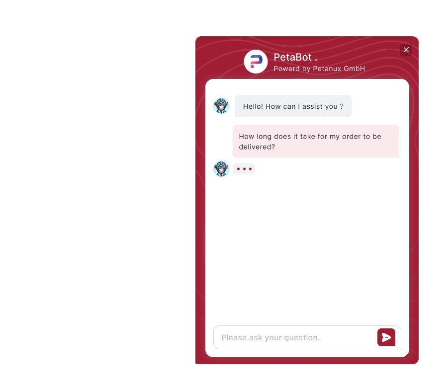 Chatbot in action - Example of the chatbot responding to user inquiries.